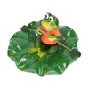 Simulation Resin Floating Lotus Leaf Frogs Ornament Fish Pond Fountain