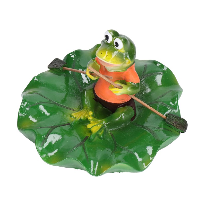 Simulation Resin Floating Lotus Leaf Frogs Ornament Fish Pond Fountain