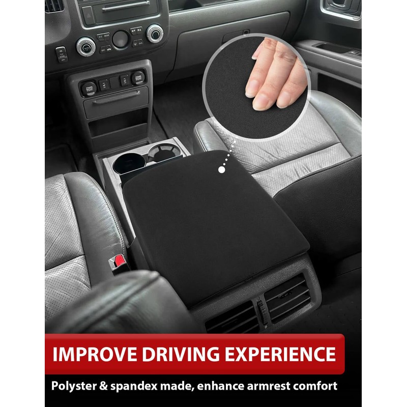 KBH Center Console Armrest Cover for Honda Ridgeline 2006-2014, Polyester