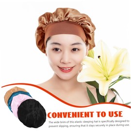 OHPHCALL 4pcs Sleep Cap Women Sleep Hat Elastic Sleeping Hat Sleeping Hat for Women Bonnet for Braids Beanie Sleeping Hat Curly Hair Sleeping Hat Hair Bonnet for Sleeping Polyester