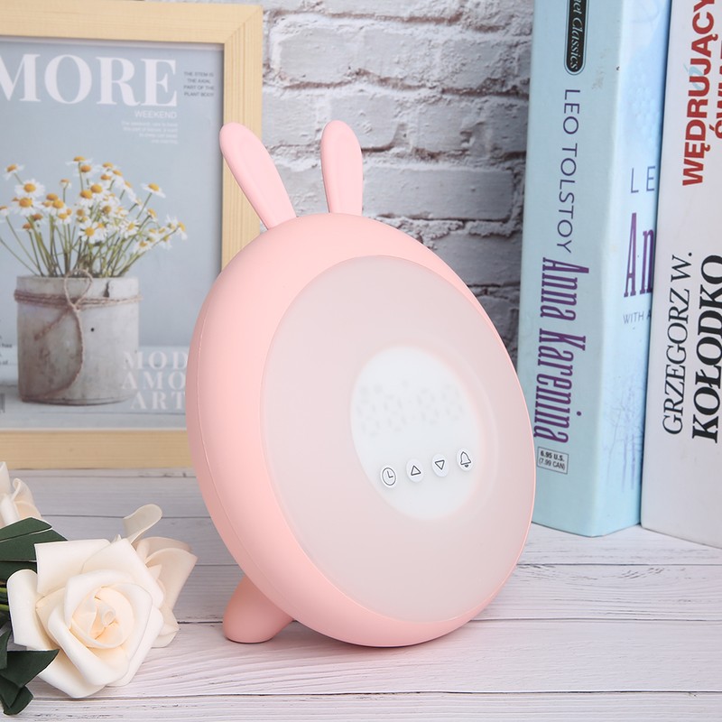 Cute Cartoon Silicone Lamp Bedroom LED Digital Touching Control Alarm