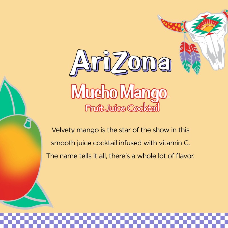 AriZona Mucho Mango - Fruit Juice Cocktail - 16 Fl