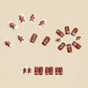 Christmas Press On Nails Square Short Fake Nails Brown Acrylic