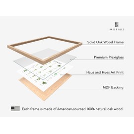 HAUS AND HUES Herb Pictures for Kitchen Wall Art - Kitchen Herbs Wall Art and Botanical Prints Herbs Art Kitchen Wall Art Herbs and Kitchen Art Cottage Core Decor Herb Collage (Beige Frame, 16x20)