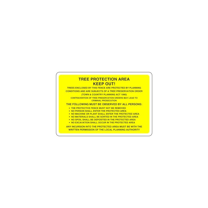 Safety First Display LTD Tree protection area keep out sign