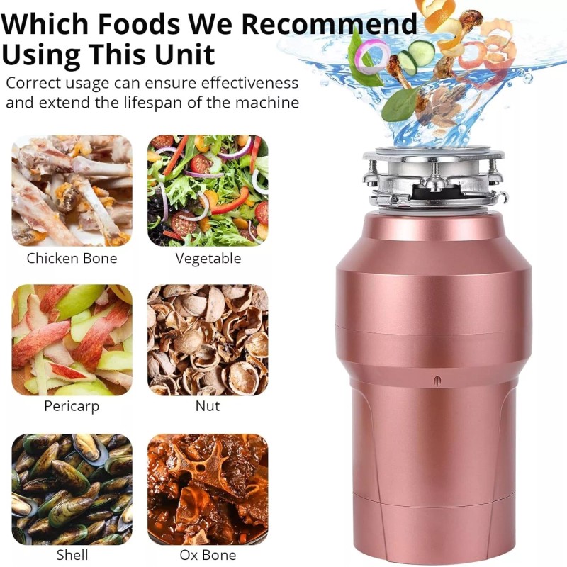 Garvee 560W Garbage Disposal Continuous Feed Food Waste Disposer Cleaner