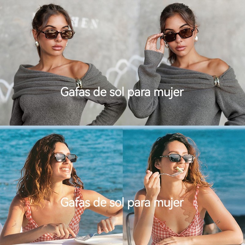 Gafas De Sol Rectangulares Con Estilo,Gafas De Sol Unisex De