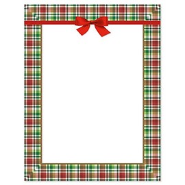 Christmas Plaid Stationery - Holiday Letters, Computer Printer Paper, 25 Sheets, 8½ x 11 Inch, by Current