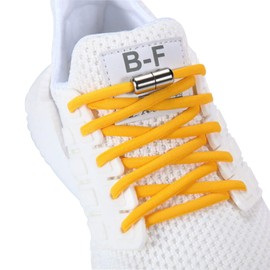 Olukssck [2 Pairs] No Tie Elastic Shoelaces - Tieless Shoe Laces for Kids, Adults, One Size Fit All, Yellow