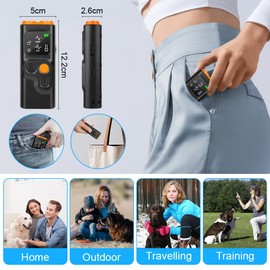 Aomig Anti Bell Gerät Hunde 4 Modi Hundetraining Antibell Ultraschall Gerät USB Aufladung Hunde Bellen Stoppen Hundeabwehr Erziehungshilfen für Hunde Automatisch Ausrüstung Nachtwanderungen (800MAh)