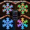 Popotan Smart 31-in Hanging Snowflake Hanging Decoration with Color Changing