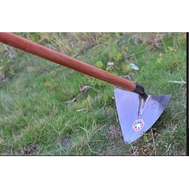 Solid Aim Tools Pointed Hoe-Weeding Razor,Professional Warren Triangular Hoe,Ergonomic Weeding Tool,10-Inch x 9-inch Head, with 47.25-inch Wood Handle.
