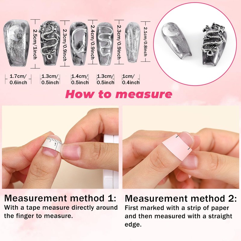 Sethexy Punk Long Coffin False Nails Handmade Rhinestone Glitter Glossy