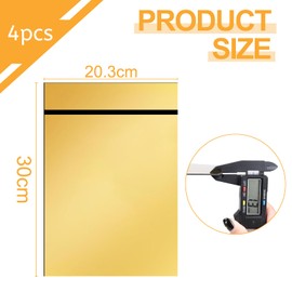 LALAGO 4 Pezzi Pannelli per Incisione Laser 30x20cm 1,3mm, Doppio Colore Plactic Incisibile Targhetta Incisa Fogli di Plastica ABS Nero su Oro Specchiato, Fogli Acrilici Pannello per Personalizzato