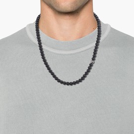 GAVU Lava Crystal Beaded Necklace for Men 55cm