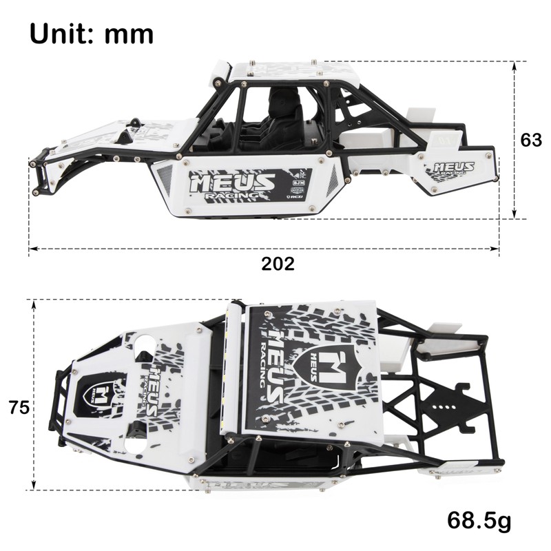 MEUS RACING Mantis24 Body with Roll Cage for Axial 1/24