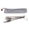 Core Element 100% Titanium Three-piece Utensil Set Fork Knife Spoon