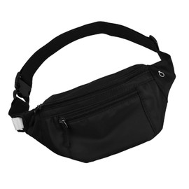 Pinsheng Belt Bag for Men and Women, Waterproof Bum Bag with Headphone Port and 3 Zip Pockets, Adjustable Belt for Cycling, Running, Jogging, Outdoor Workout, black, Fashion
