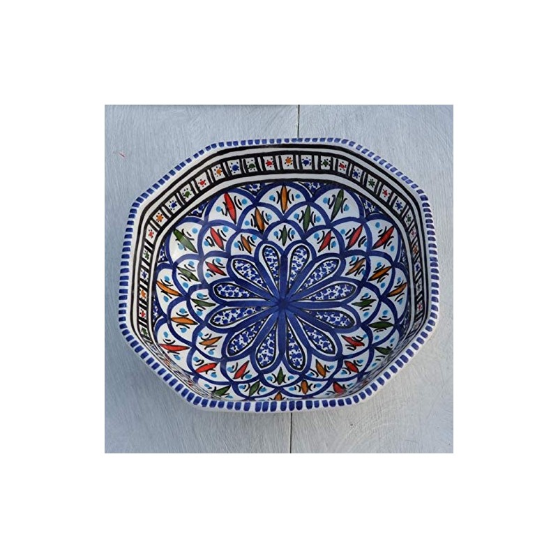 Bakir Octagonal Dish Length 25 cm Blue