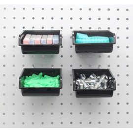 Pegboard Hooks Bins Assortment PegBoard Cups with Hooks Assortment Organization for Garage Craft Workshop Workbench Office (4.1"X3.9"X1.8")