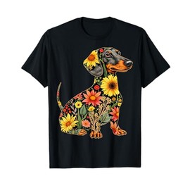 Floral Dachshund T-Shirt