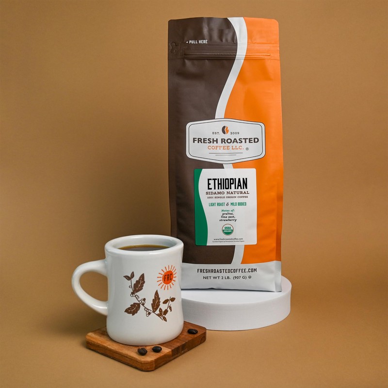 Fresh Roasted Coffee, Organic Ethiopian Sidamo Natural | USDA Organic,