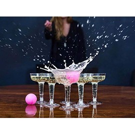 The Magic Toy Shop 20 pc Prosecco Fizzy Dizzy Party Skill Luck Game & Drinking Ping Pong Glass Ball