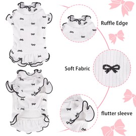 Yoolhamy Small Dog Clothes Extra Small Dogs Spring Summer Dress Cute Soft and Breathable Outfits for Female Chihuahua Shih Tzu Yorkshire Puppy Cats (White Dress, X-Small)