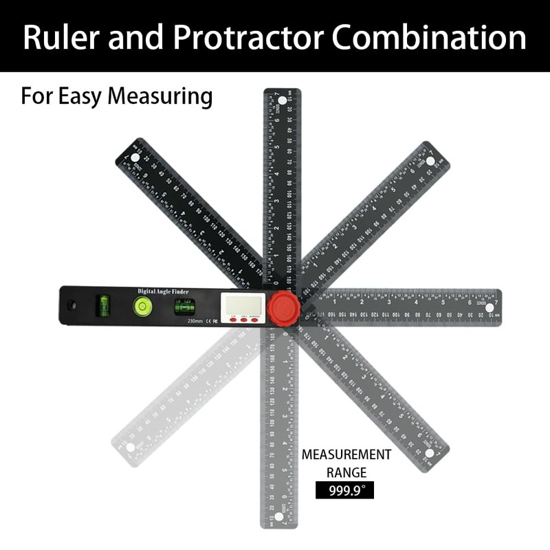 NORTOOLS Digital Angle Finder Protractor,7inch 0-360 degree LCD Digital Protractfor
