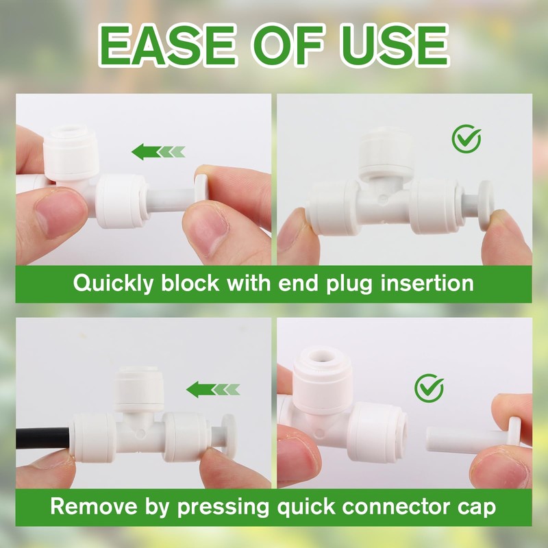 Kalolary 30 Pack 1/4" End Plugs for Quick Connect 1/4"