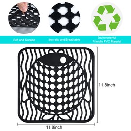 Coopay 2 Pack Kitchen Sink Mat PVC Eco-friendly Kitchen Stainless steel/Porcelain Dish Drying Pad Protector for Bottom of Sink, Fish Pattern Design, 11.8 x 11.8 Inches (Black)