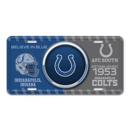 FANMATS 43260 Indianapolis Colts Embossed Metal License Plate