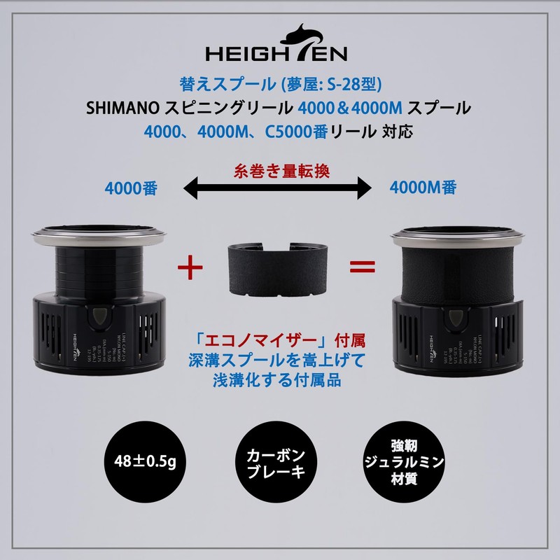 HEIGHTEN Reel Spool, Yumeya S-28 Model, Replacement Spool, Compatible with