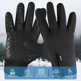 Katx Running Gloves Cycling Winter Gloves Men Women Touchscreen Anti Slip Grip Lightweight Thickened Fleece Lining Windproof Outdoor Hiking Driving Thermal Workout Training Gloves (M)