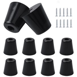10Pcs Soft Round Rubber Feet with Screws Non Slip Black Cutting Board Feet Small Bumper Pads Small Rubber Table Feet Pad with Screws for Furniture Kitchen (24x19x31mm)