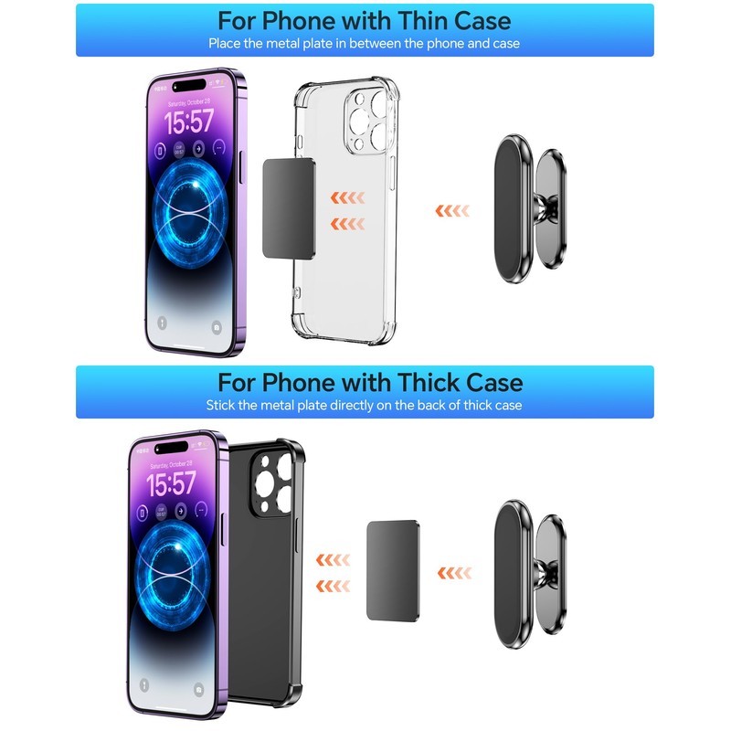 【2-Pack】 Magnetic Phone Holder for car, [ Super Strong Magnet