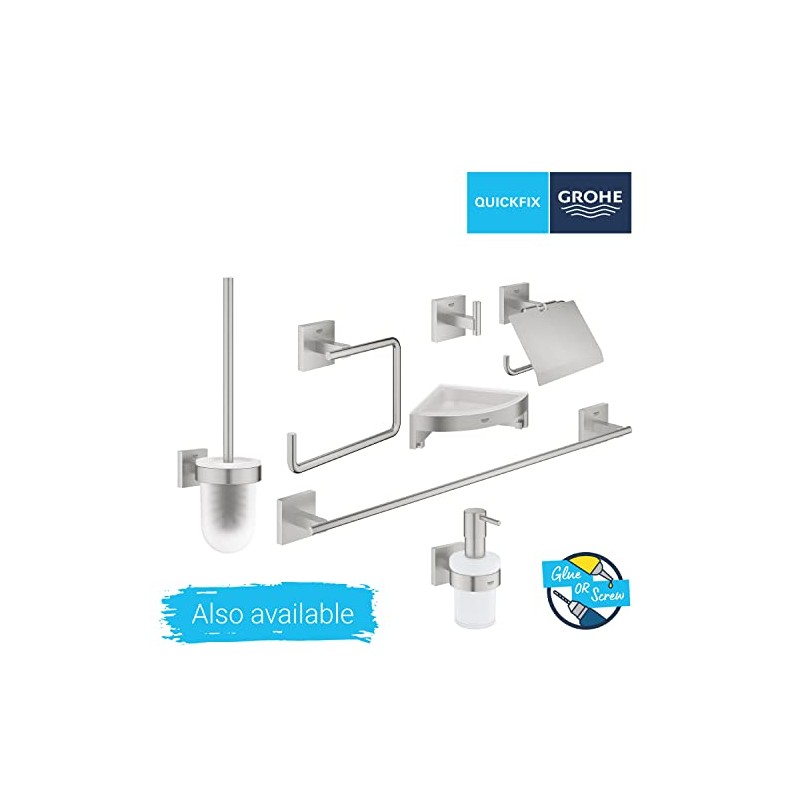 GROHE Start Cube Toilet Roll Holder with Cover (Metal, Wall