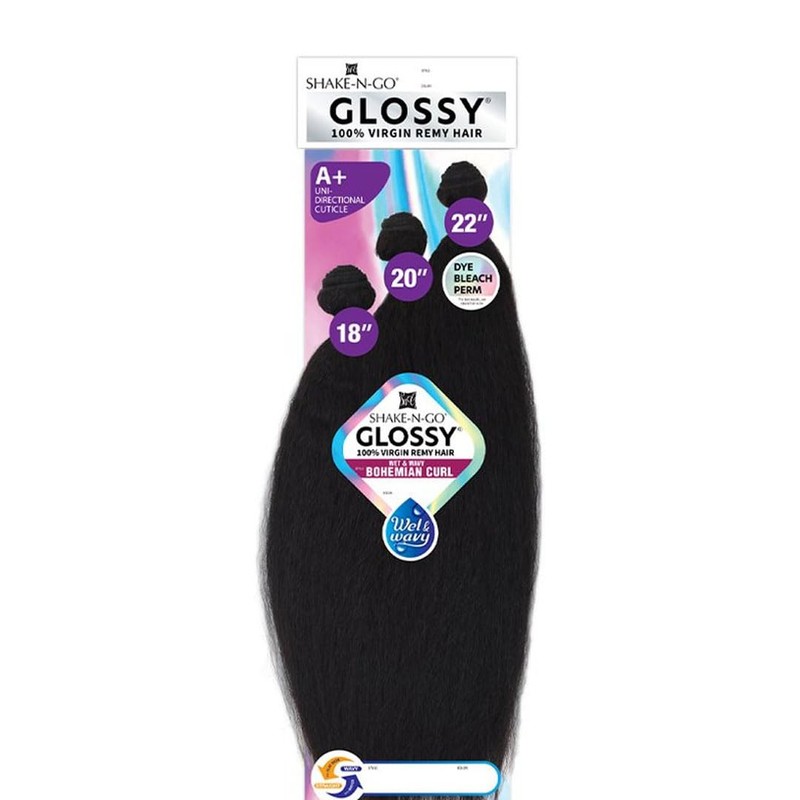 SHAKE-N-GO Glossy Wet & Wavy Bohemian Curl (18"/20"/22", NATURAL)