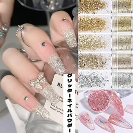 QEZEZA Glitter Glitter Hologram Glitter Glitter in Container Nail Powder Craft DIY Makeup Supplies Facial Body Hair Decoration Christmas Party Ball Set of 4(F)