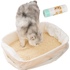 Proxima Direct 10 x Cat Kitty Litter Liners Bags Liner White Extra Large 84 X 45 CM (Green)