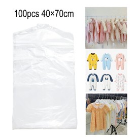100 Pack Garment Bag,Transparent Clothing Cover, Storage Bag for Short or Children's Clothing (40 * 70)
