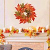 2Pcs Thanksgiving Candle Wreath, 10 Inch Fall Maple Leaf witn