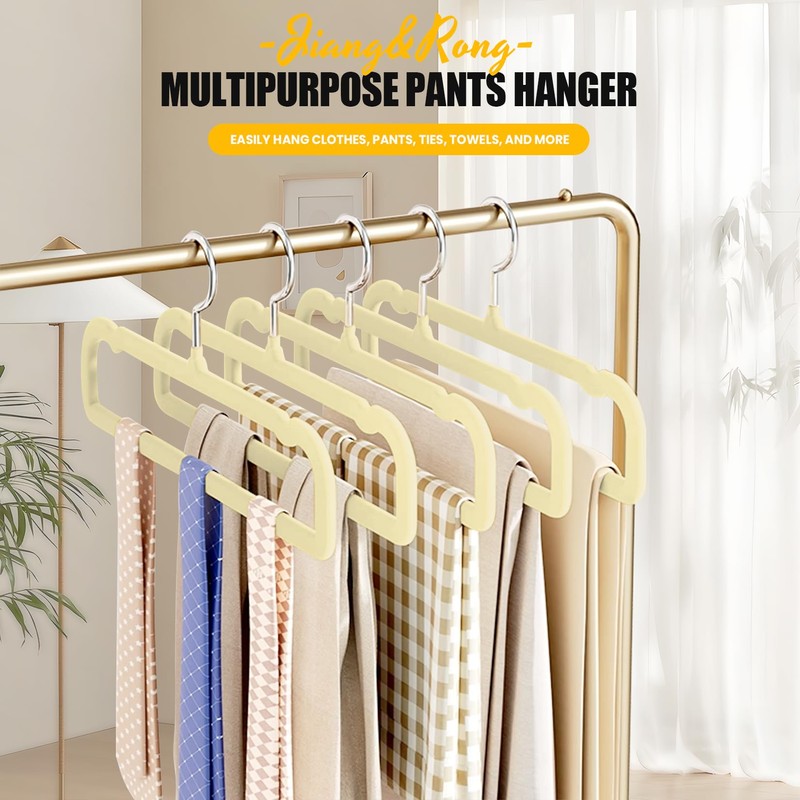 Jiang&Rong 30-Pack Velvet Pants Hangers, Space Saving Slim and Ultra-Thin