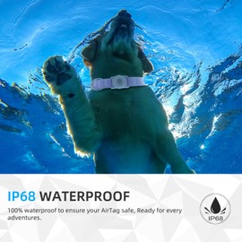 Airtag Dog Collar QR Code - IP68 Waterproof Integrated Air Tag Dog Collar Holder ID Tag - Free Pet Online Profile - Durable Natural Cotton Hemp - Fits for Small Medium Large Dogs (Purple, L)