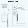 Elefloom Shower Faucet Set, 10 Inch Chrome Wall Mounted Shower
