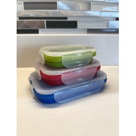 Roaming Cooking Collapsible Silicone Food Storage Container Combo pack (Multi Color)