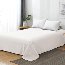 Sábana encimera de microfibra cepillada de lujo, resistente a las arrugas, a la decoloración, 1 paquete (blanco, 1 sábana encimera (individual)