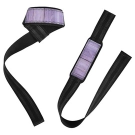 Correas de levantamiento de pesas antideslizantes de grano de madera morada de 26 pulgadas, para levantamiento de potencia, entrenamiento de fuerza, bandas de resistencia para hacer ejercicio