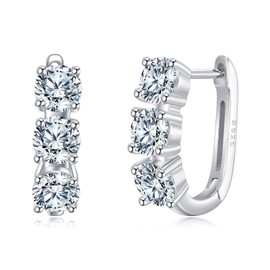 POPLYKE 925 Sterling Silver Hoop Earrings for Women Cubic Zirconia Small Hoop Earrings for Sensitive Ears Minimalist Jewellery Birthday