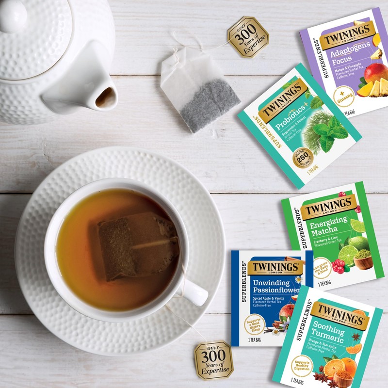 Twinings Wellness and Green Tea Bag Sampler, Assortment Variety Pack